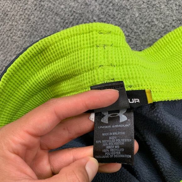 Under Armour Pants Womens M Medium Gray Lime Fleece Lined Semi Fitted Sweat - Picture 7 of 13